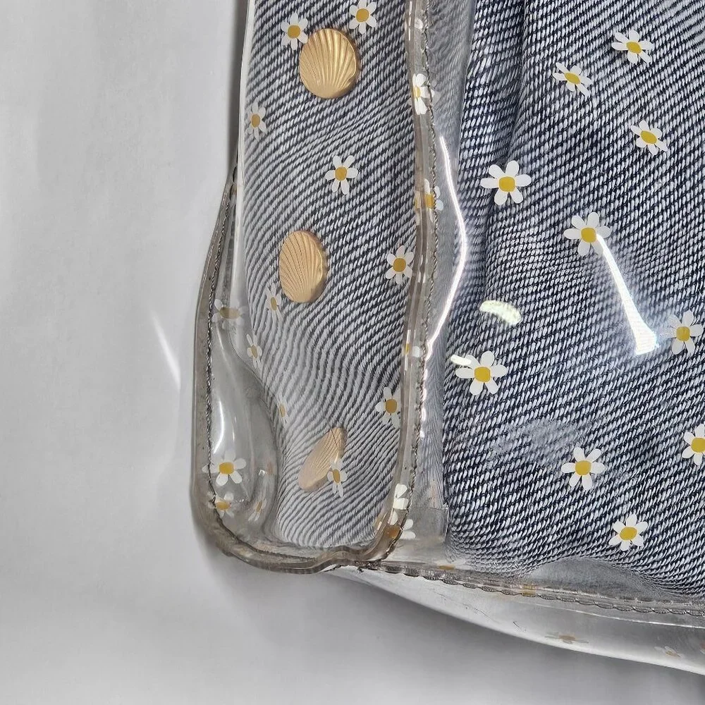 Hammitt Benjamin Daisy Print‎ Tote Bag Los Denim & Clear PVC Los Angeles